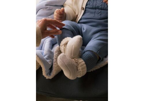 Mayoral Καλτσοπάπουτσα πλεκτά Νεογέννητο Εκρού