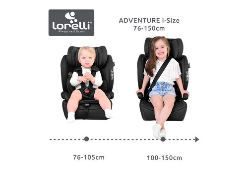 Κάθισμα αυτοκινήτου ADVENTURE Black Lorelli i-size 76-150cm