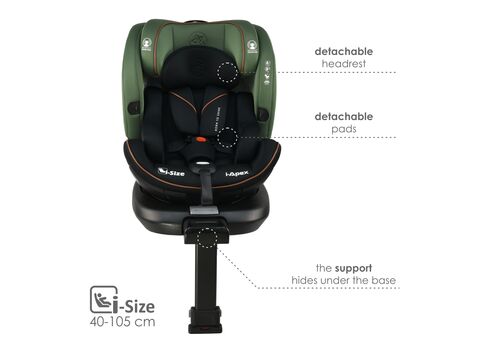 Bebe Stars Κάθισμα Αυτοκινήτου I-APEX I-SIZE 360° 40-150cm GREEN ΚΩΔ 916-176