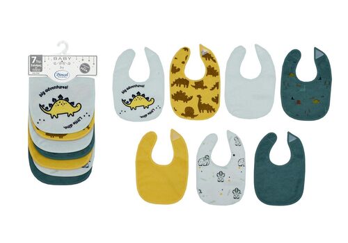 Σαλιάρα με Velcro bebe με Αδιάβροχη Επένδυση Σετ 7 Τεμ. Dinosaur 08 30X20