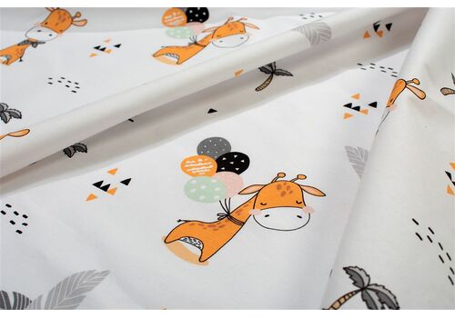Dimcol Κατωσέντονο Με Λάστιχο bebe Giraffe 599 0,70X1,40X0,15 White-Orange 100% Cotton