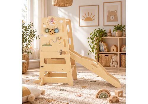 Ξύλινος Πύργος Εκμάθησης Montessori 4 σε 1