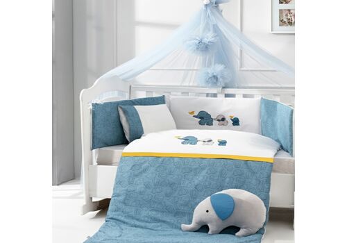 Σετ προίκας 9τμχ 70*140 Elephant Blue ABO