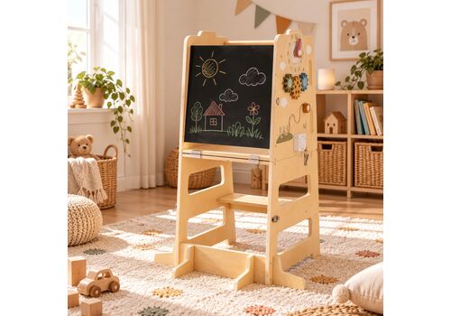 Ξύλινος Πύργος Εκμάθησης Montessori 4 σε 1