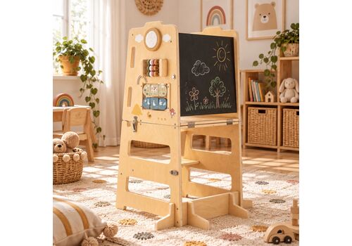 Ξύλινος Πύργος Εκμάθησης Montessori 4 σε 1