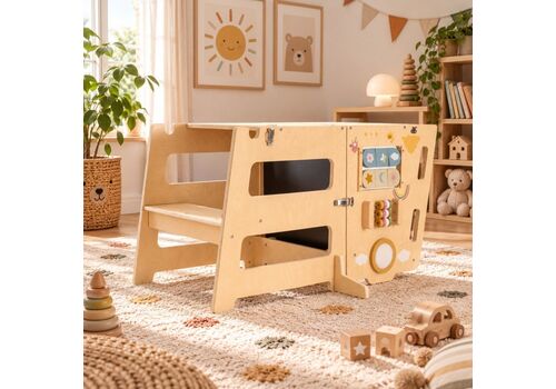 Ξύλινος Πύργος Εκμάθησης Montessori 4 σε 1