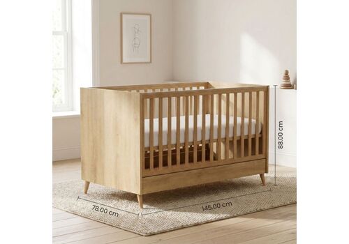 Casababy Elia Oak Βρεφικό Κρεβάτι Μετατρεπόμενο Σε Προεφηβικό