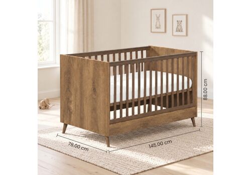 Casababy Elia Walnut Βρεφικό Κρεβάτι Μετατρεπόμενο