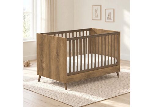 Casababy Elia Walnut Βρεφικό Κρεβάτι Μετατρεπόμενο