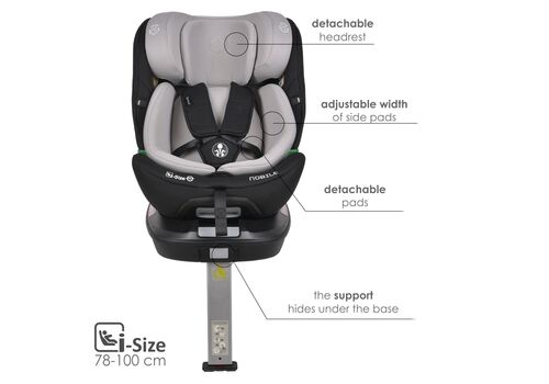 Κάθισμα Αυτοκινήτου NOBILE I-SIZE 360° 40-150cm BLACK ΚΩΔ 924-187 Bebe Stars