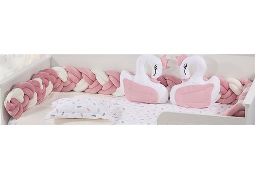 Πάντα Πλεξούδα bebe Velvet 20 Μήκος 220 cm White-Pink