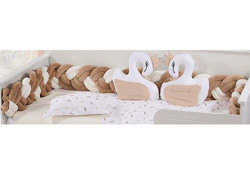 Πάντα Πλεξούδα bebe Velvet 21 Μήκος 220 cm White-Golden Beige