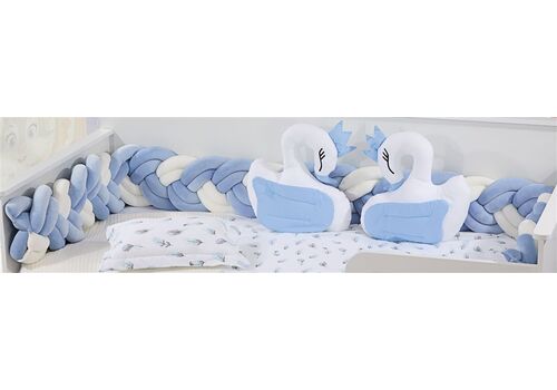 Πάντα Πλεξούδα bebe Velvet 24 Μήκος 220 cm White-Sky Blue