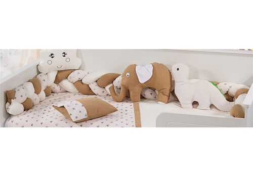 Πάντα Πλεξούδα bebe Τρίχρωμη 25 Μήκος 220 cm White-Golden Beige 65/35
