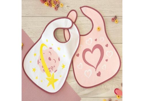 Σετ Σαλιάρες 2 τεμάχια Space Pink