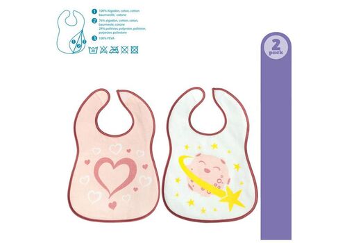 Σετ Σαλιάρες 2 τεμάχια Space Pink