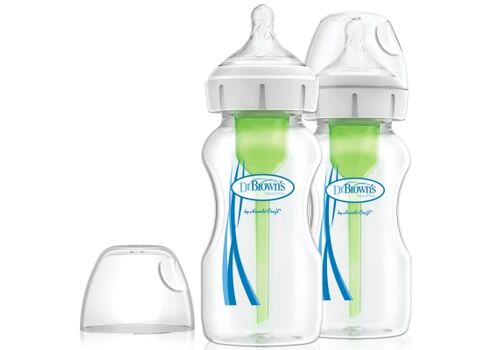 Μπιμπερό Γυάλινο Options+ Με Φαρδύ Λαιμό 270ml