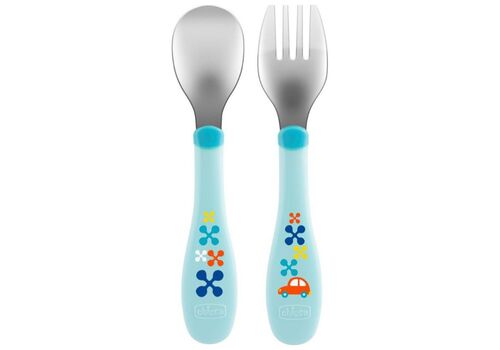 Σετ Πιρούνι-Κουτάλι 18μ+ Chicco Τυρκουαζ