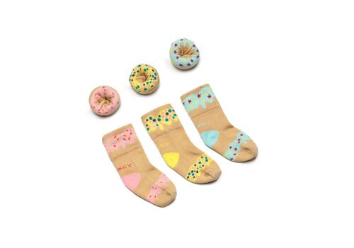 Dooky Σετ Δώρου: Βαμβακερά καλτσάκια 3 σετ 0-12 μηνών - Donut Tutti Frutti
