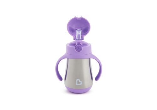 Munchkin Ανοξείδωτο Ισοθερμικό Παγούρι Με Καλαμάκι Μοβ