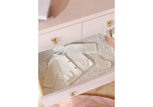 Ζακέτα φούτερ με κουκούλα αυτάκια εκρού 1455-012