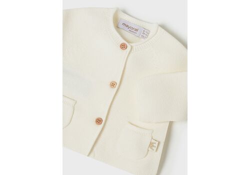 Ζακέτα φούτερ με κουκούλα αυτάκια εκρού 1455-012