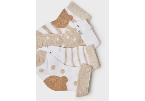 Σετ 4 ζευγάρια καλτσάκια ζωάκια ECOFRIENDS Mayoral Μπεζ