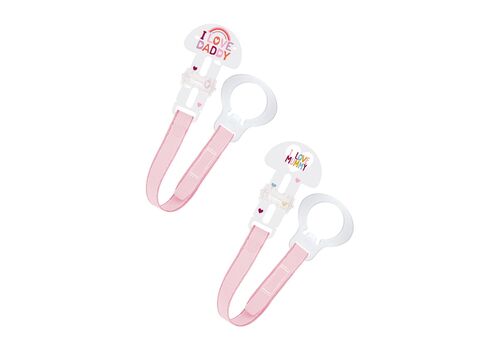 MAM Σετ Clip I Love Mummy & Daddy Pink