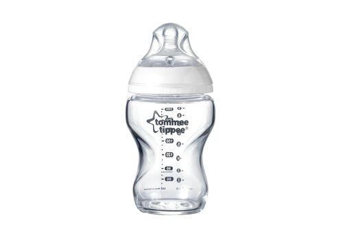 Tommee Tippee Γυάλινο Μπιμπερό Closer to Nature Κατά των Κολικών με Θηλή Σιλικόνης 260ml για 0+ μηνών