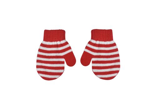 Μπεμπέ γάντια ριγέ σχ.κόκκινο