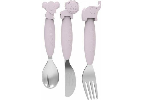 Bo Jungle Σετ Βρεφικά Μαχαιροπίρουνα B-Silicone από Μέταλλο Pink 3τμχ