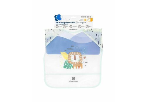 Αδιάβροχη Σαλιάρα Πλαστική Savanna Mint με Τσέπη & Μανίκια για 4 m+