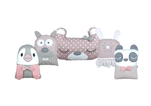 Baby star Πάντα Κούνιας από 5 μαξιλαράκια Tiny Friends Σάπιο Μήλο