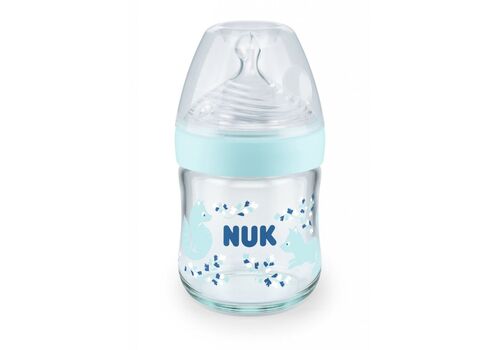NUK Nature Sense Μπιμπερό Σιελ Γυάλινο 120ml  Με Δείκτη Ελέγχου Θερμοκρασίας NUK Nature Sense Μπιμπερό Σιελ Γυάλινο 120ml  Με Δείκτη Ελέγχου Θερμοκρασίας