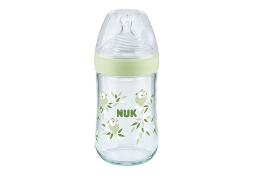 NUK Nature Sense Μπιμπερό Πρασινο Γυάλινο 240ml NUK Nature Sense Μπιμπερό Πρασινο Γυάλινο 240ml