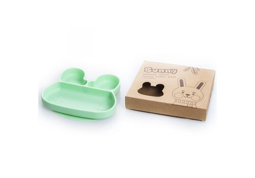 Πιάτο σιλικόνης κουνελάκι με χωρίσματα τυρκουαζ