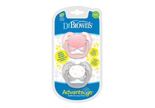 Πιπίλες σιλικόνης Dr. Brown’s™ Advantage 0-6μηνών  ροζ 2τμχ