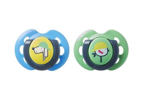 Tommee Tippee Fun Style Ορθοδοντική Πιπίλα Σιλικόνης Σιλικόνης 0-6m Μπλε-Λαχανί 2τμχ