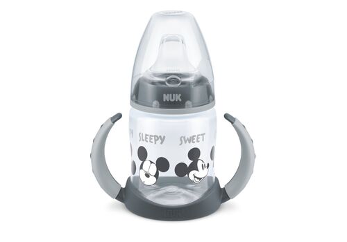 NUK First Choice Μπιμπερό Εκπαίδευσης Disney Mickey 150 Ml Με Στόμιο Σιλικόνης & 2 Λαβές Γκρι