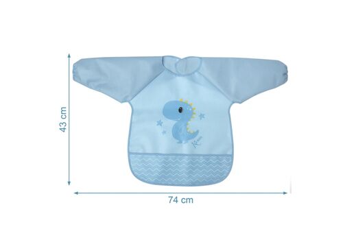 Αδιάβροχη Σαλιάρα-Ποδιά με Μανίκια Little Dinosaur