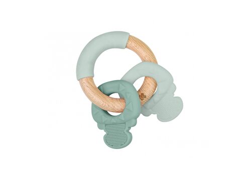 Silicone and wood teether Keys Mint