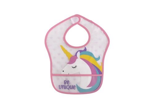 Αδιάβροχες Σαλιάρες σετ των 2τμχ με τσέπη και velcro ροζ