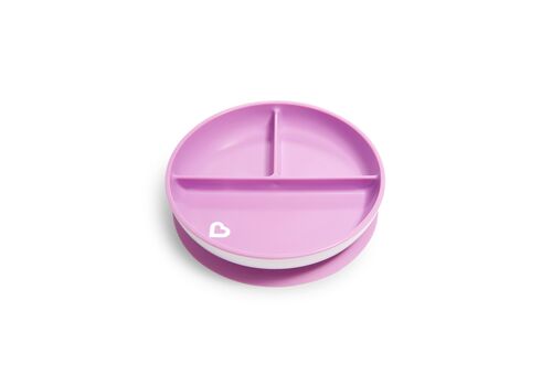 Munchkin Αντιολισθητικό Πιάτο Με Χωρίσματα μοβ