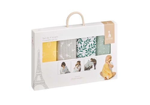 Σόφι καμηλοπάρδαλη Σετ 4 μουσελίνες 100% βαμβακερές