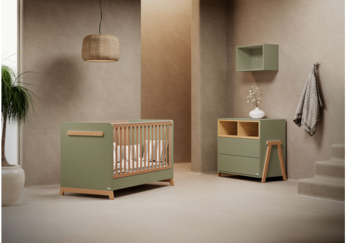 Casababy Palmer Λαδί Βρεφικό Κρεβάτι Μετατρεπόμενο Σε Προεφηβικό