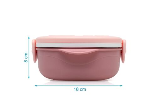 Δοχείο Φαγητού με Ανοξείδωτο ταψάκι Ροζ 450ml.