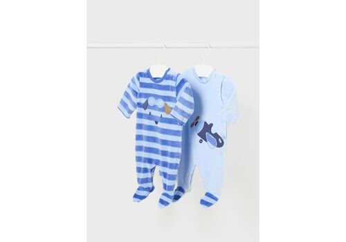 Mayoral Σετ 2 φορμάκια  βελούδο από βαμβάκι BCI Νεογέννητο σιελ 2753-047 Mayoral Σετ 2 φορμάκια  βελούδο από βαμβάκι BCI Νεογέννητο σιελ 2753-047