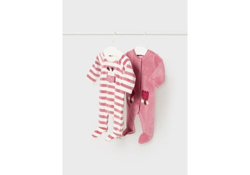 Mayoral Σετ 2 φορμάκια βελούδο από βαμβάκι BCI Νεογέννητο κορίτσι 2738-011